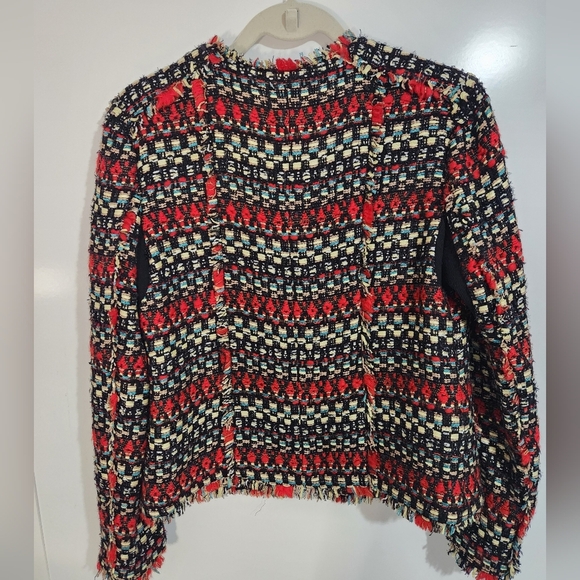 Chic Multicolor Tweed Jacket From TRUTH & PRIDE, Size Large - Picture 6 of 11